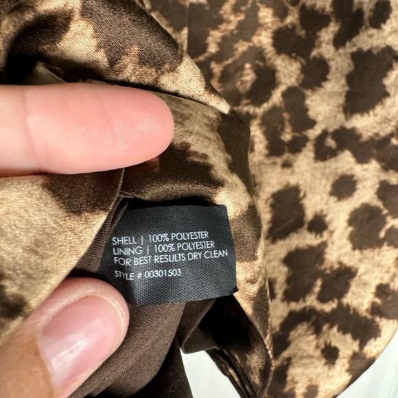 Club Monaco Satin Leopard Jackie Skirt Jupe Cocoa Brown Size 4 NWT - Picture 11 of 11